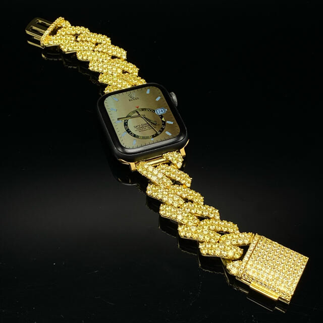 Apple Watch(アップルウォッチ)の限定色　アップルウォッチ用　ゴールドＣＺバンド メンズの時計(金属ベルト)の商品写真