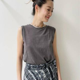 アパルトモンドゥーズィエムクラス(L'Appartement DEUXIEME CLASSE)の美品　L'Appartement  Botanical Tank Top グレー(カットソー(半袖/袖なし))