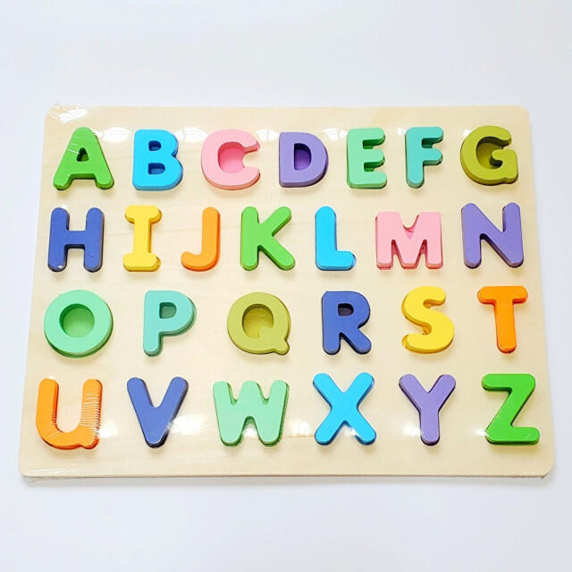 アルファベット 木製 パズル ボード 英語 語学 学習 子供 幼児 知育玩具 キッズ/ベビー/マタニティのおもちゃ(知育玩具)の商品写真