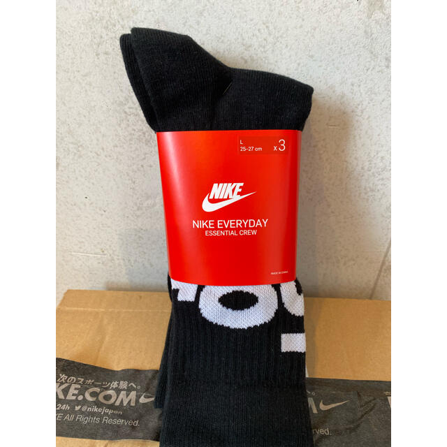 NIKE(ナイキ)のNIKE/靴下/25〜27cm/新品未使用/正規品/黒色/1セットのみの販売 メンズのレッグウェア(ソックス)の商品写真