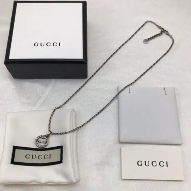 Gucci(グッチ)のGUCCI グッチ ネックレス インターロッキングG 燻　925 メンズのアクセサリー(ネックレス)の商品写真