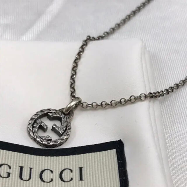 Gucci(グッチ)のGUCCI グッチ ネックレス インターロッキングG 燻　925 メンズのアクセサリー(ネックレス)の商品写真