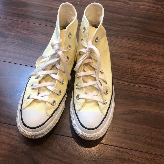 CONVERSE(コンバース)のコンバース　ハイカットスニーカー　24.5 ライトイエロー レディースの靴/シューズ(スニーカー)の商品写真