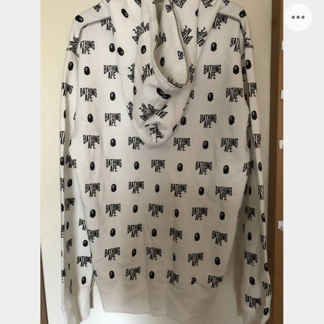 新品タグ付☆A BATHING APE エイプ ロゴ&猿の総柄 パーカー ☆XL 【35