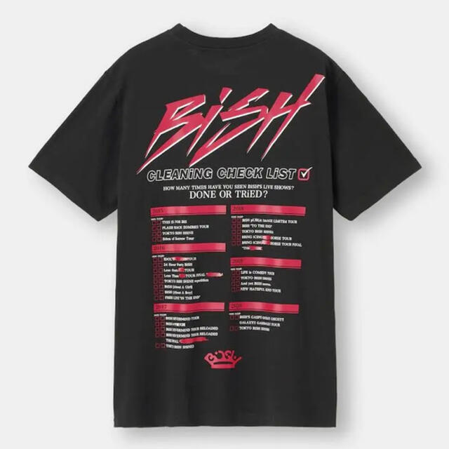 GU(ジーユー)の新品　BiSH GU Tシャツ　黒　cleaning staff Mサイズ メンズのトップス(Tシャツ/カットソー(半袖/袖なし))の商品写真