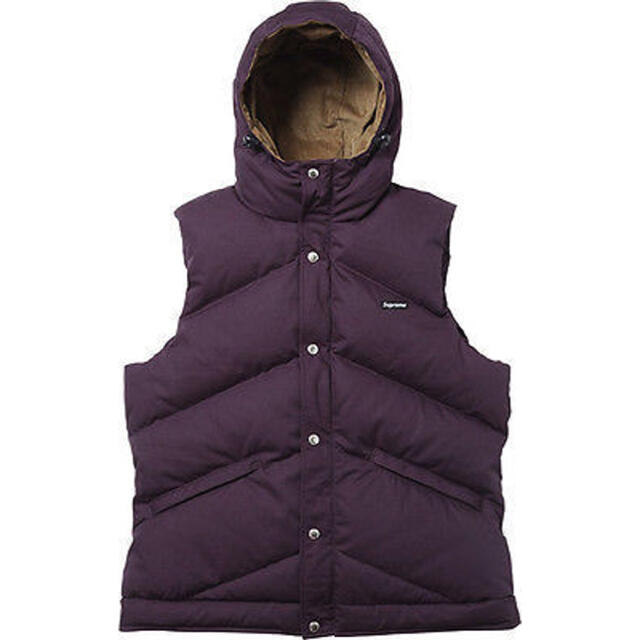 希少 L supreme hooded down vest plum