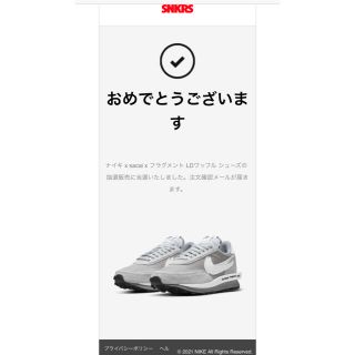 ナイキ(NIKE)のLDワッフル×sacai×Fragment 27.5 グレー ナイキ サカイ(スニーカー)