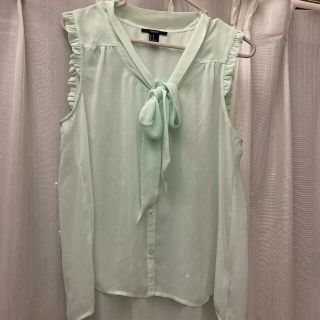 フォーエバートゥエンティーワン(FOREVER 21)のフォーエバー21 Forever21 トップス　袖なし　シャツ　グリーン　ブルー(カットソー(半袖/袖なし))