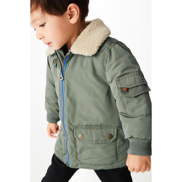 新品】next グリーン ボアカラーボンバージャケット(ボーイズ) | www ...