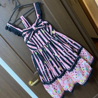 アンジェリックプリティー(Angelic Pretty)のフルーツパーラーハイウエストジャンパースカート Angelic Pretty(ひざ丈ワンピース)