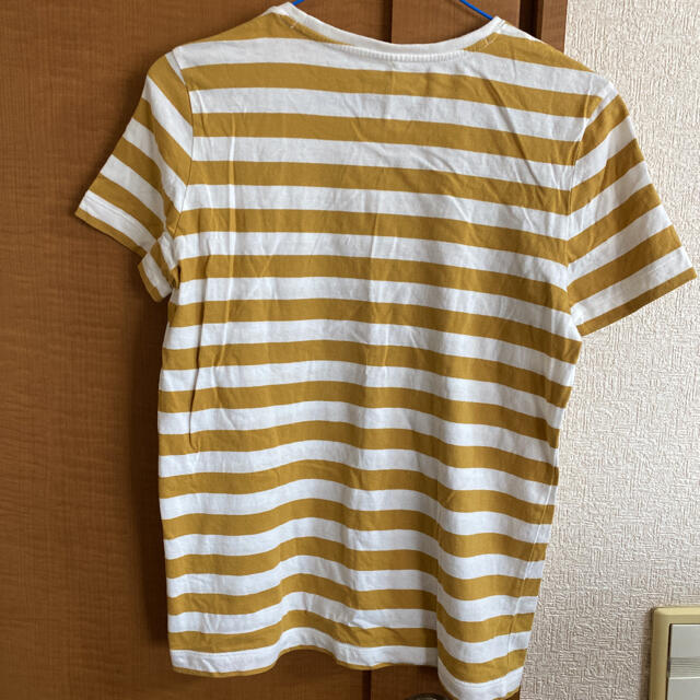 MUJI (無印良品)(ムジルシリョウヒン)の無印良品　イエローボーダーTシャツ レディースのトップス(Tシャツ(半袖/袖なし))の商品写真