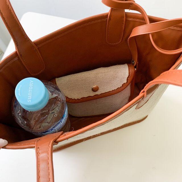 韓国 雑貨 キャンバストートバッグ ≪キャメル≫ レディースのバッグ(ハンドバッグ)の商品写真