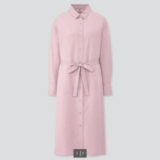 ユニクロ(UNIQLO)のベルテッドロングシャツワンピース（長袖）(ロングワンピース/マキシワンピース)