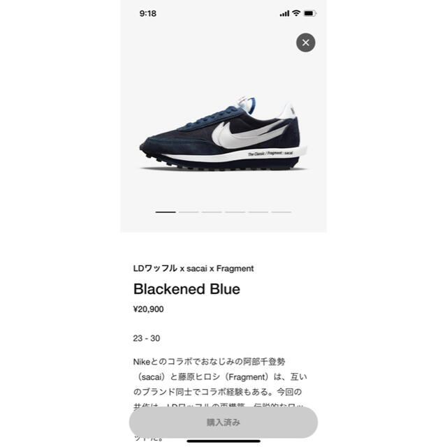 NIKE(ナイキ)のNIKE LDワッフル×sacai×Fragment メンズの靴/シューズ(スニーカー)の商品写真