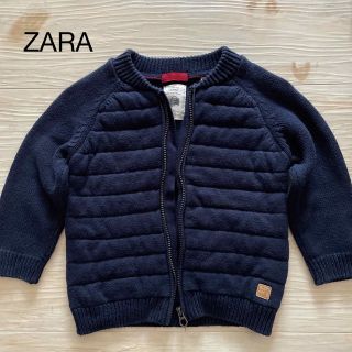 ザラ(ZARA)のZARA  ブルゾン　ネイビー　ニットカーデ(ジャケット/コート)