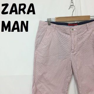 ザラ(ZARA)の【人気】ザラ マン ハーフパンツ ショートパンツ 膝丈 レッド サイズ44(ショートパンツ)