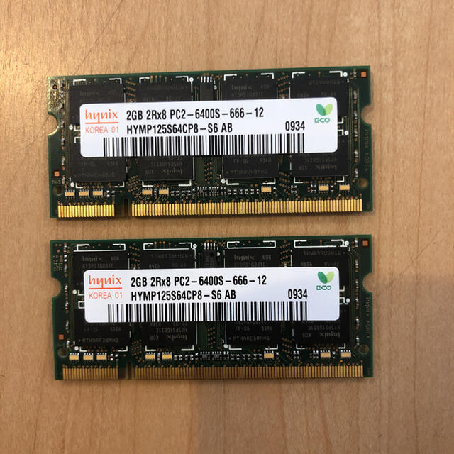 ノートPC用メモリ　2GB×2枚 スマホ/家電/カメラのPC/タブレット(PCパーツ)の商品写真