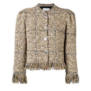 ドゥーズィエムクラス(DEUXIEME CLASSE)のSONIA RYKIEL Fringe Tweed Jacket ジャケット(ノーカラージャケット)