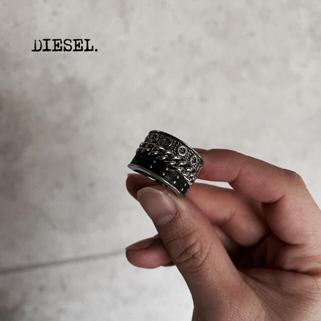 DIESEL(ディーゼル)の6/30まで！DIESEL チェーンレザーリング レディースのアクセサリー(リング(指輪))の商品写真