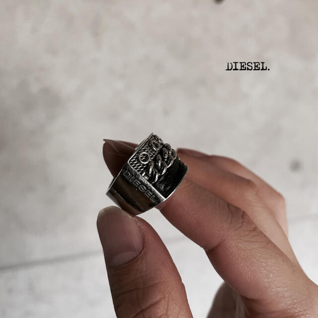 DIESEL(ディーゼル)の6/30まで！DIESEL チェーンレザーリング レディースのアクセサリー(リング(指輪))の商品写真