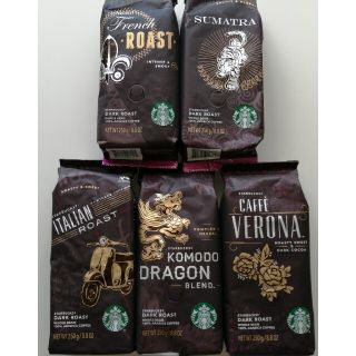 スターバックスコーヒー(Starbucks Coffee)の5袋5000円　スターバックスコーヒー豆　スタバ珈琲まとめ売り　ダークロースト(コーヒー)