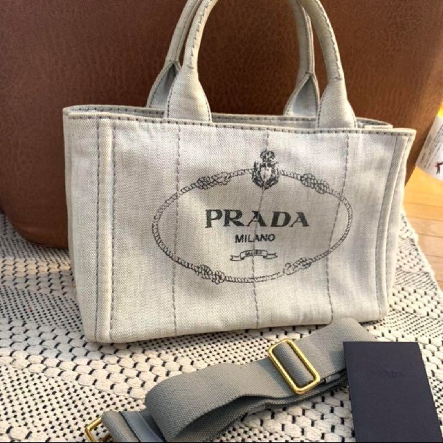 PRADA□プラダ カナパ グレー デニム ビアンコ 【限定品】 11314円 www