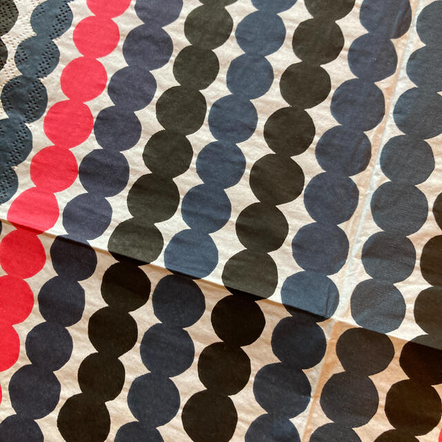 marimekko(マリメッコ)のmarimekko ペーパーナプキン ３枚セット  サイズ　各33㎝×33㎝ ハンドメイドの素材/材料(その他)の商品写真