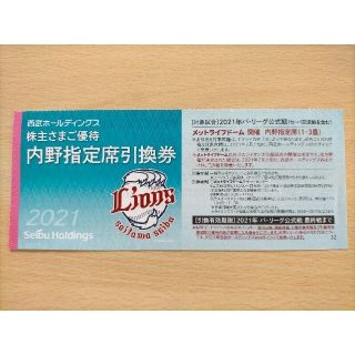 サイタマセイブライオンズ(埼玉西武ライオンズ)の西武株主優待　内野指定席引換券　1枚(その他)