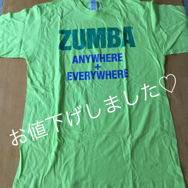 Zumba(ズンバ)の【新品未使用】ZUMBA Tシャツ　蛍光グリーン(フリーサイズ) スポーツ/アウトドアのスポーツ/アウトドア その他(ダンス/バレエ)の商品写真