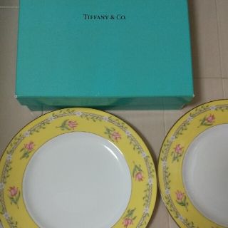 ティファニー(Tiffany & Co.)のティファニー 皿、カップアンドソーサー ペアセットPink Tulip(食器)