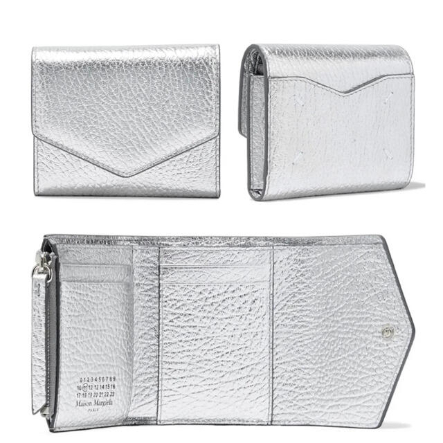 ★新品【Maison Margiela】 メタリック レザー三つ折りミニ財布