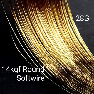 14KGF ラウンド ソフトワイヤー 28ゲージ（0.32mm）1m(各種パーツ)