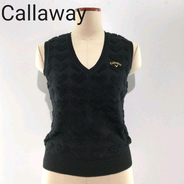 Callaway(キャロウェイ)のCallaway キャロウェイゴルフ ハート柄ニットベスト ゴルフウェア レディースのトップス(ベスト/ジレ)の商品写真