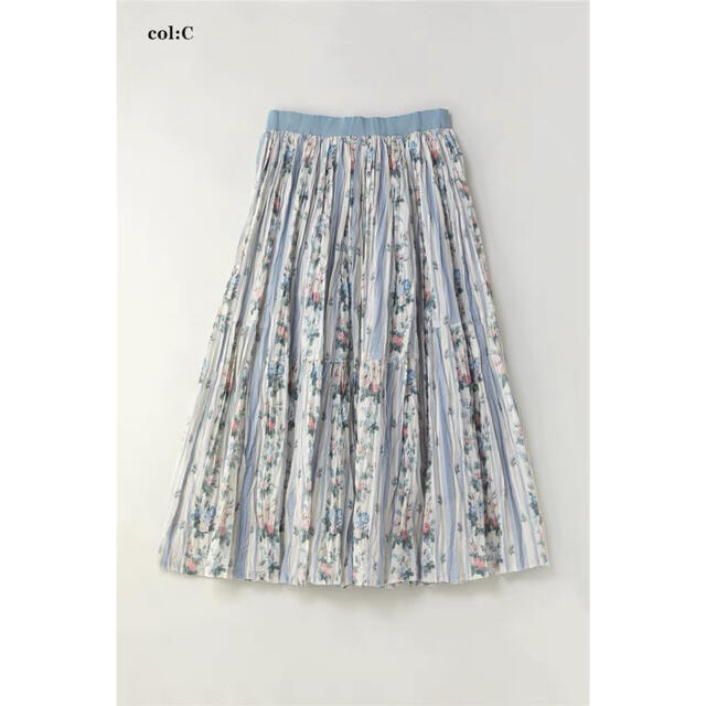 レディースPale roses wrinkle skirt