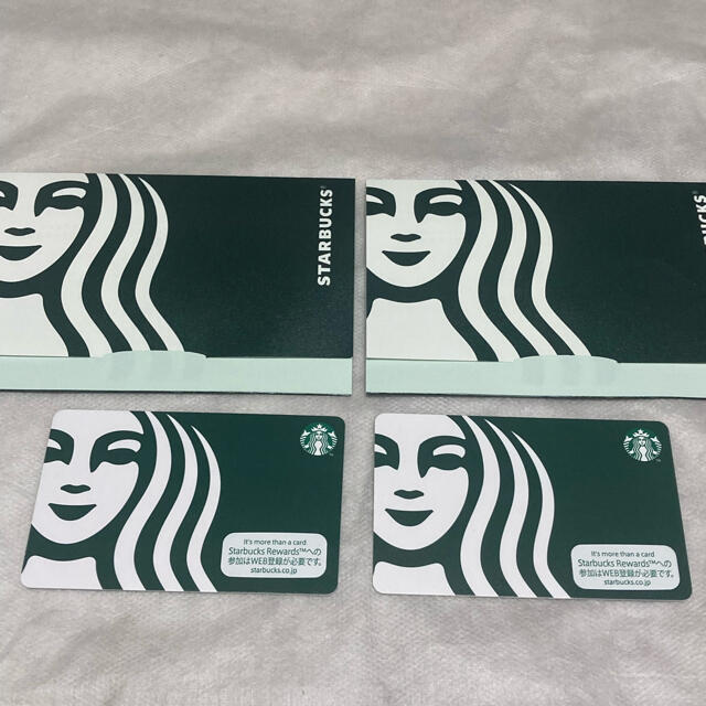 Starbucks Coffee(スターバックスコーヒー)の⭐️スターバックス グリーンサイレン カード 2枚(2枚とも￥500入金あり) チケットの優待券/割引券(フード/ドリンク券)の商品写真