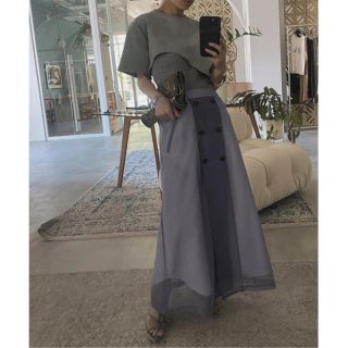 アメリヴィンテージ(Ameri VINTAGE)の【再値下げ】MEDI SHEER TRENCH SKIRT(ロングスカート)