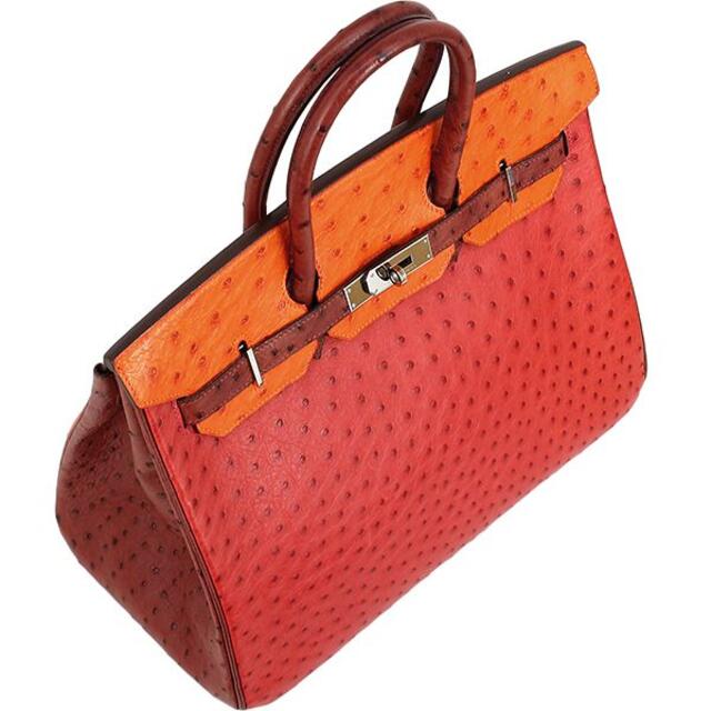 Hermes(エルメス)のHERMES ハンドバッグ レディース オーストリッチ バーキン レッド1017 レディースのバッグ(トートバッグ)の商品写真