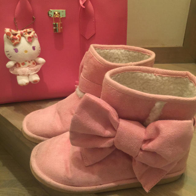 夢展望(ユメテンボウ)のピンク♡ムートン レディースの靴/シューズ(ブーツ)の商品写真