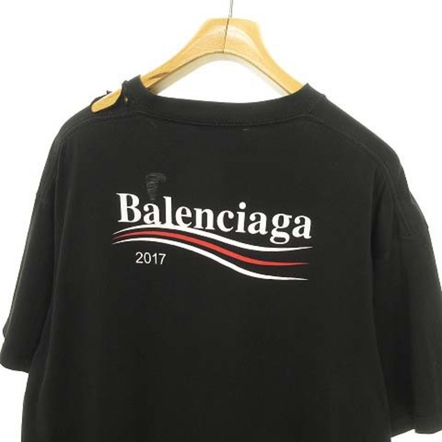 バレンシアガ 17AW キャンペーンロゴ プリント Tシャツ ダメージあり M