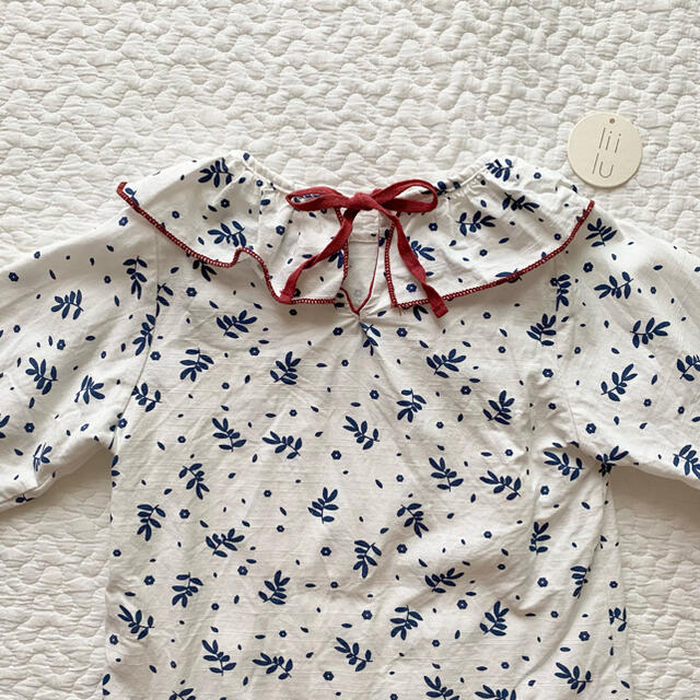 Liilu flower frill blouse 2-4y キッズ/ベビー/マタニティのキッズ服女の子用(90cm~)(ブラウス)の商品写真