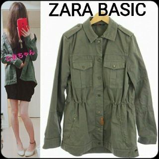 ザラ(ZARA)のZARA BASIC ミリタリー シャツ ジャケット カーキ アウター(ミリタリージャケット)