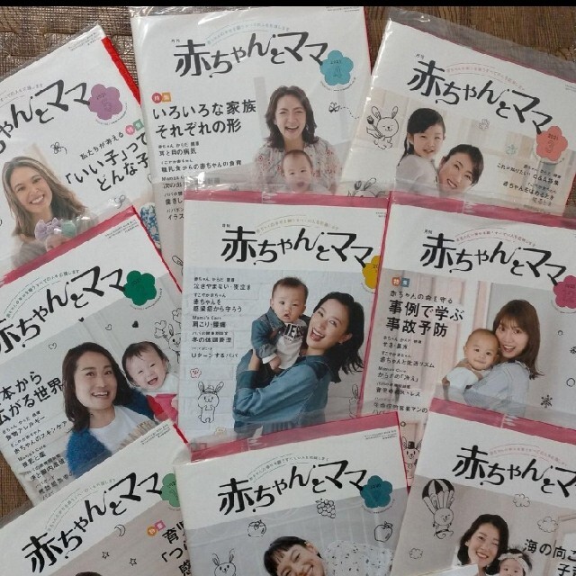 講談社(コウダンシャ)の新品☆最新☆赤ちゃんとママ雑誌12冊セット+おまけ2冊+ブックカバー エンタメ/ホビーの本(住まい/暮らし/子育て)の商品写真