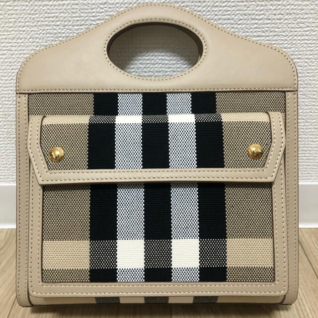 新品 】 BURBERRY - ポケットバッグ キャンバス チェック ショルダー