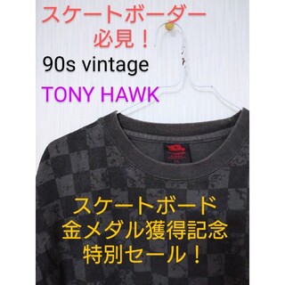 アートヴィンテージ(ART VINTAGE)の【90s激レア古着】トニーホーク ヴィンテージ長袖シャツ 大きめ【秋物】(Tシャツ/カットソー(七分/長袖))