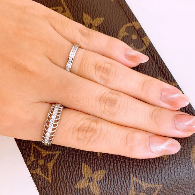 美品❗️D0.30ct 上質❗️透かし柄 プラチナダイヤリング プラチナ