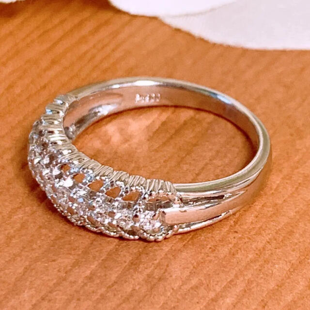 美品❗️D0.30ct 上質❗️透かし柄 プラチナダイヤリング プラチナ
