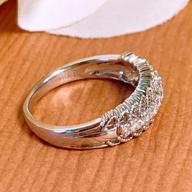 美品❗️D0.30ct 上質❗️透かし柄 プラチナダイヤリング プラチナ