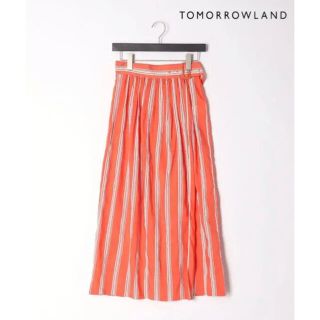 トゥモローランド(TOMORROWLAND)の【TOMORROWLAND】ロングスカート　ストライプ　新品未使用タグ付(ロングスカート)