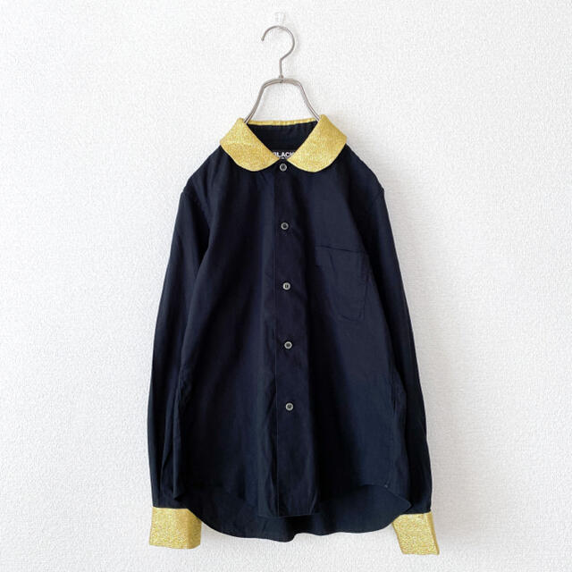 BLACK COMME des GARCONS  丸襟ブラウス 黒×金