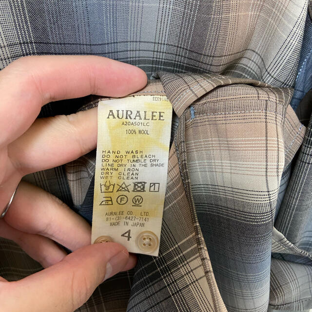 AURALEE 20AW スーパーライトウール　チェック　シャツ　オーラリー